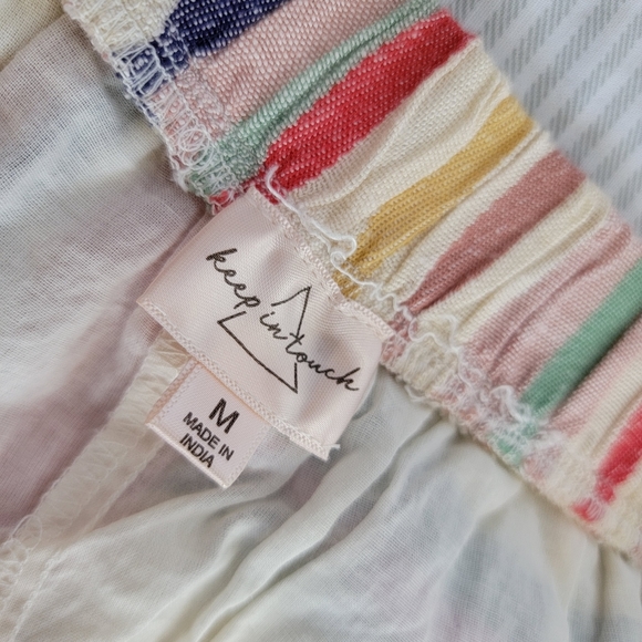 Keep In Touch Unique Striped Asymmetrical Skirt with Button Detail📌 FINAL PRICE - Picture 3 of 4